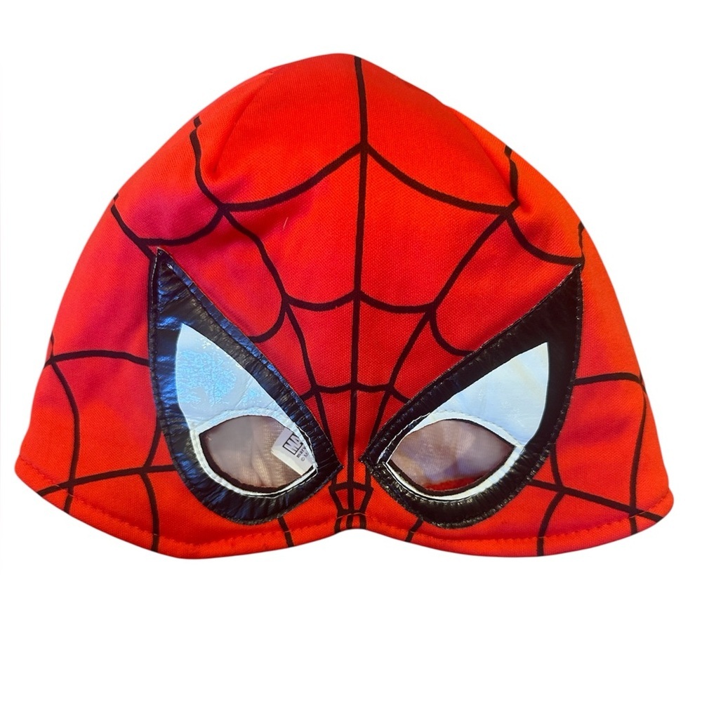 Marvel Spider-Man Red Web Print Costume Mask Beanie Kids Superhero Cosplay Hat